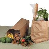 Grocery Paper Bags, 52 Lbs Capacity, 1/6 Bbl, 12"w X 7"d X 17"h, Kraft, 500 Bags