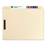 Top Tab Fastener Folders, Straight Tab, 2 Fasteners, Letter Size, 11-pt Manila Exterior, 50/box