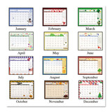 Recycled Desk Pad Calendar, Illustrated Seasons Artwork, 22 X 17, Black Binding/corners,12-month (jan To Dec): 2024