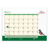 Recycled Desk Pad Calendar, Illustrated Seasons Artwork, 22 X 17, Black Binding/corners,12-month (jan To Dec): 2025