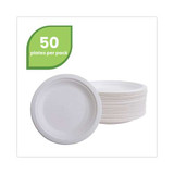 Renewable And Compostable Sugarcane Dinnerware, Plate, 10" Dia, Natural White, 50/pack