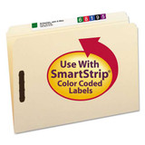 Top Tab Fastener Folders, Straight Tab, 2 Fasteners, Legal Size, 11-pt Manila Exterior, 50/box