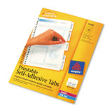 Printable Plastic Tabs With Repositionable Adhesive, 1/5-cut Tabs, White, 1.25" Wide, 96/pack