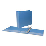 Deluxe Round Ring View Binder, 3 Rings, 3" Capacity, 11 X 8.5, Light Blue