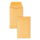 Kraft Coin And Small Parts Envelope, #5, Square Flap, Gummed Closure, 2.88 X 5.25, Brown Kraft, 500/box