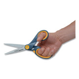 Non-stick Titanium Bonded Scissors, 8" Long, 3.25" Cut Length, Gray/yellow Straight Handle