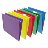 Deluxe Bright Color Hanging File Folders, Letter Size, 1/5-cut Tab, Blue, 25/box