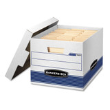 Stor/file Medium-duty Letter/legal Storage Boxes, Letter/legal Files, 12.75" X 16.5" X 10.5", White/blue, 4/carton