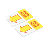Arrow Page Flags, "sign Here", Yellow/red, 2 Dispensers Of 50 Flags/pack