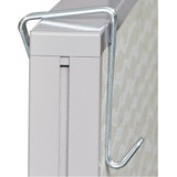 Single Sided Partition Garment Hook, Steel, 0.5 X 3.13 X 4.75, Over-the-door/over-the-panel Mount, Silver, 2/pack