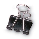 Binder Clips, Mini, Black/silver, Dozen