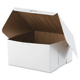 Tuck-top Bakery Boxes, 10 X 10 X 5.5, White, 100/carton