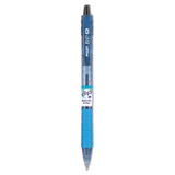 B2p Bottle-2-pen Recycled Ballpoint Pen, Retractable, Medium 1 Mm, Black Ink, Translucent Blue Barrel, Dozen