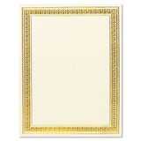 Parchment Paper Certificates, 8.5 X 11, Optima Gold With White Border, 25/pack