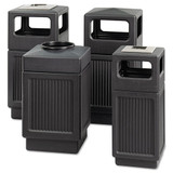 Canmeleon Side-open Receptacle, Square, Polyethylene, 38 Gal, Textured Black