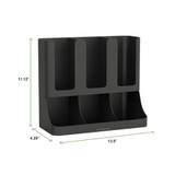 Flume Six-section Upright Coffee Condiment/cup Organizer, Black, 11.5 X 6.5 X 15