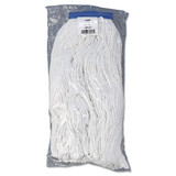 Mop Head, Economical Lie-flat Head, Rayon Fiber, 20oz, White, 12/carton