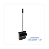 Lobby Dust Pan, 11.75 X 37, 34" Handle, Plastic/aluminum, Black/silver