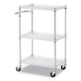 3-shelf Wire Cart With Liners, 24w X 16d X 39h, Silver, 500-lb Capacity