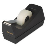 Desktop Tape Dispenser, Weighted Non-skid Base, 1" Core, Black