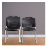 Vy Series Stack Chairs, Supports Up To 350 Lb, Black Seat/back, Silver Base, 2/carton