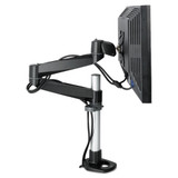 Dual Monitor Swivel Arm, 360 Degree Rotation, +15 Degree/-90 Degree Tilt, 180 Degree Pan, Black/gray, Supports 30 Lb