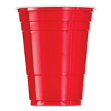 Solo Plastic Party Cold Cups, 16 Oz, Red, 50/bag, 20 Bags/carton