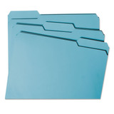 Colored File Folders, 1/3-cut Tabs: Assorted, Letter Size, 0.75" Expansion, Teal, 100/box