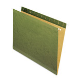 Reinforced Hanging File Folders, Letter Size, Straight Tab, Standard Green, 25/box