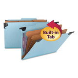Fastab Hanging Pressboard Classification Folders, Legal Size, 2 Dividers, Blue