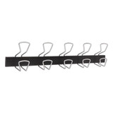 Wall-mount Coat Hooks, Metal, Silver, 22 Lb, 18.11" X 2.95" X 6.45"