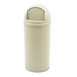 Marshal Classic Container, Round, Polyethylene, 25 Gal, Beige