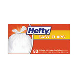 Easy Flaps Trash Bags, 13 Gal, 0.69 Mil, 23.75" X 28", White, 480/carton