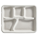 Savaday Molded Fiber Flat Food Tray, 1-compartment, 16 X 12, White, 200/carton