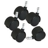 Deluxe Duet Casters, Polyurethane, B And K Stems, 110 Lbs/caster, 5/set