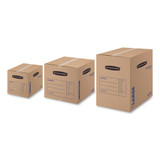 Smoothmove Basic Moving Boxes, Small, Regular Slotted Container (rsc), 16" X 12" X 12", Brown Kraft/blue, 25/bundle