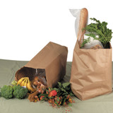 Grocery Paper Bags, 57 Lbs Capacity, 1/6 Bbl, 12"w X 7"d X 17"h, Kraft, 500 Bags