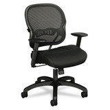 Wave Mesh Mid-back Task Chair, Supports Up To 250 Lb, 18" To 22.25" Seat Height, Black