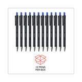 Ballpoint Pen, Retractable, Fine 0.7 Mm, Blue Ink, Blue Barrel, Dozen