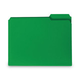 Top Tab Poly Colored File Folders, 1/3-cut Tabs: Assorted, Letter Size, 0.75" Expansion, Green, 24/box