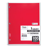 Spiral Notebook, 3-hole Punched, 1 Subject, Medium/college Rule, Randomly Assorted Covers, 11 X 8, 100 Sheets