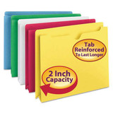 Colored File Jackets With Reinforced Double-ply Tab, Straight Tab, Letter Size, Assorted Colors, 100/box