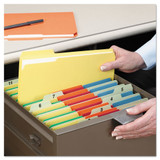 Colored File Folders, 1/3-cut Tabs: Assorted, Legal Size, 0.75" Expansion, Yellow, 100/box