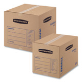 Smoothmove Basic Moving Boxes, Medium, Regular Slotted Container (rsc), 18" X 18" X 16", Brown Kraft/blue, 20/bundle