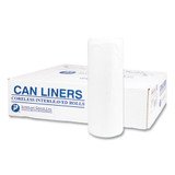 High-density Commercial Can Liners Value Pack, 33 Gal, 14 Microns, 33" X 39", Clear, 250/carton