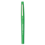 Point Guard Flair Felt Tip Porous Point Pen, Stick, Medium 0.7 Mm, Green Ink, Green Barrel, Dozen