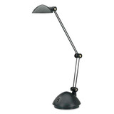 Twin-arm Task Led Lamp With Usb Port, 11.88"w X 5.13"d X 18.5"h, Black