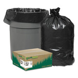 Linear Low Density Large Trash And Yard Bags, 33 Gal, 0.9 Mil, 32.5" X 40", Black, 80/carton