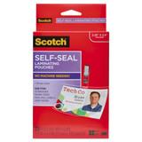 Self-sealing Laminating Pouches, 9 Mil, 3.8" X 2.4", Gloss Clear, 10/pack