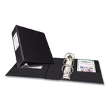 Mini Size Durable Non-view Binder With Round Rings, 3 Rings, 2" Capacity, 8.5 X 5.5, Black
